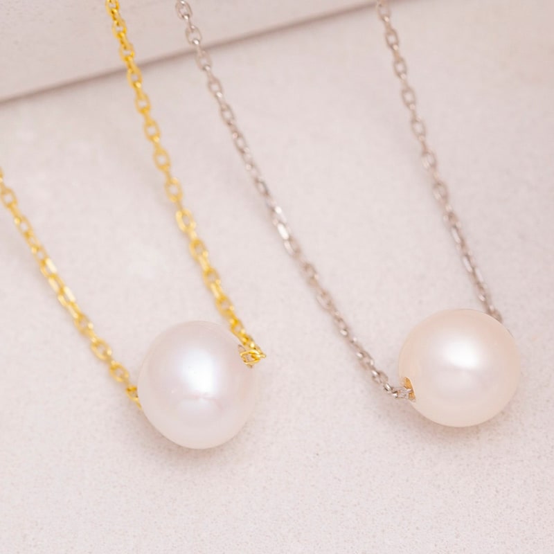 Minimalist Pearl Station Necklace main image 1