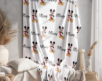 Mickey Mouse Blanket, Disney Character Bedding, Mickey Blanket, Kids Bedspread, Mickey Mouse Decor, Soft Cozy Blanket, Mickey Gift
