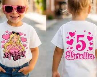 Personalized Girls Birthday Shirt, Customized Gifts For Girls, Bday Theme Party, Custom Family Tee,Birthday Toddler Shirts