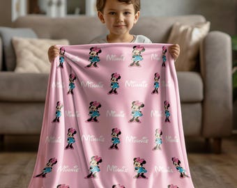 Minnie Mouse Blanket, Disney Throw, Personalized Minnie Blanket, Kids Bedding, Minnie Mouse Decor, Soft Cozy Blanket, Minnie Mouse Throw