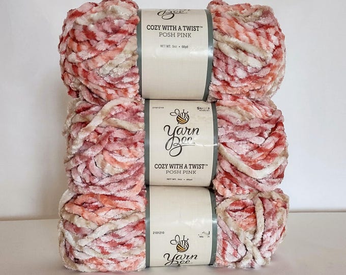Yarn Bee Cozy With A Twist *discontinued* Posh Pink 3 Skein Lot