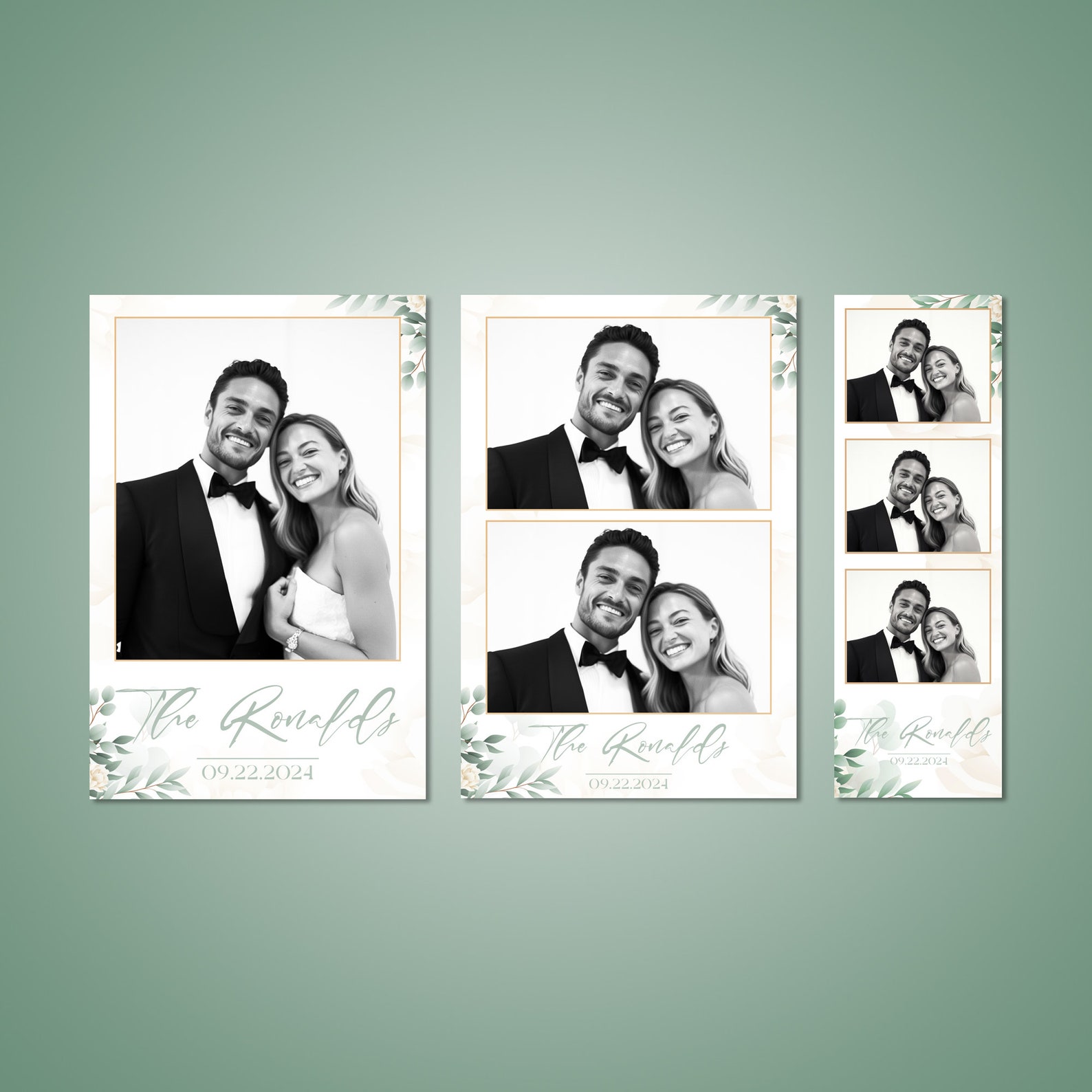 Wedding Photo Booth Template 4x6 & 2X6 Elegant White and Etsy