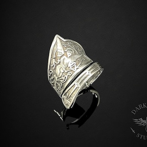 Fairy Cupid floral Spoon Ring | Vintage style floral ring | Antique silver | Adjustable | Alternative Jewellery | Gift Bag | Free Delivery