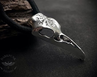 Viking Raven Bird Skull hair accessory tie / band / bobble / elastic | Bird Skull Crow | Gothic | Alternative | Gift Bag | Free Delivery |UK