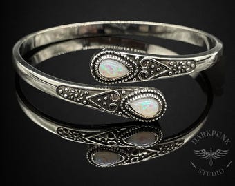 Multi stone adjustable cuff bracelet / bangle | Gothic bracelet | bangle | Antique silver | Alternative Jewellery | Gift Bag | Free Delivery