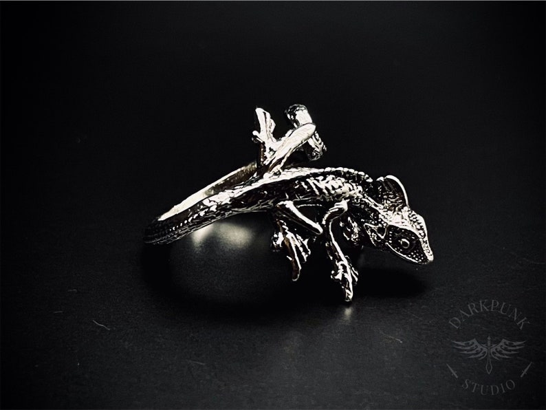 Adjustable Gecko Ring | Reptile | Spirit Animal ring | Antique silver | Witchy | Gothic | Alternative Jewellery | Gift Bag | Free Delivery image 8