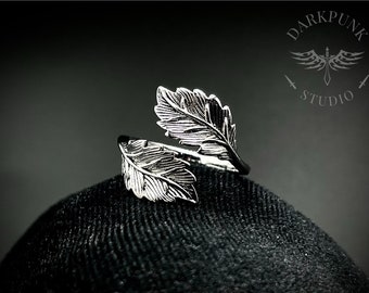 Leaf Floral Boho Wrap Ring | Vintage style ring | Antique silver plated | Adjustable ring | Alternative Jewellery | Gift Bag | Free Delivery