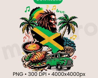 Jamaica Holiday 2026 PNG, Jamaican Flag Island Art, Caribbean Travel Gift, Tropical Shirt Design Digital Download