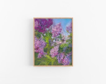 Impresión giclée de lilas: decoración de pared con flores moradas