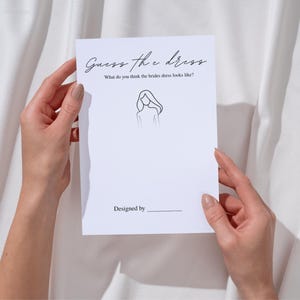 Guess the Dress Game | Wedding Shower Fun | Printable Digital Download | 8.5x11 Design for Bridal Showers | Print at Home