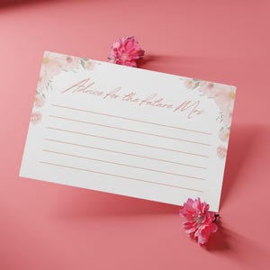 Rosa Blume Rat für die zukünftige Frau - Braut zu sein Beratung Karte - Brautspiele - Spiele - Hochzeitsspiele - Brautspiele