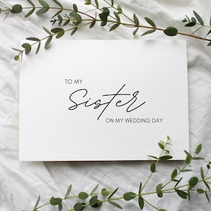 An meine Schwester Karte - An meine Schwester am Hochzeitstag Karte - Schwester Hochzeitstag - Trauzeugin