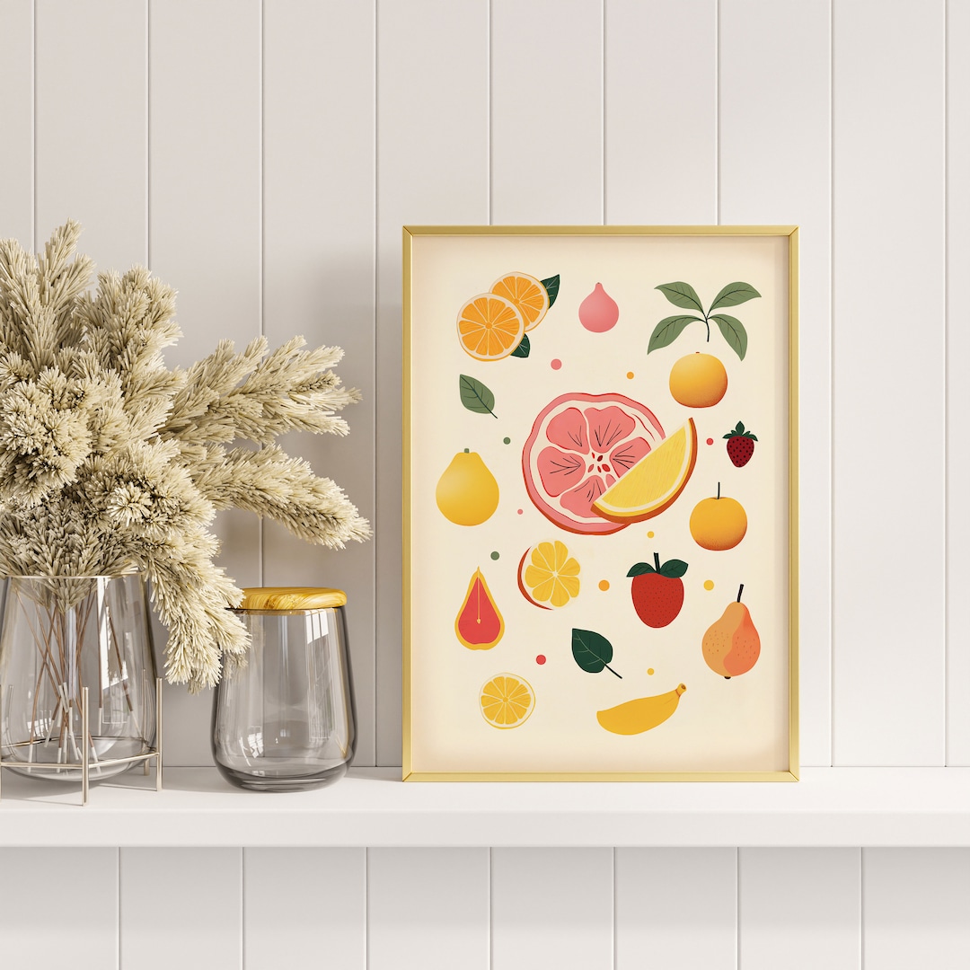 Colorful Fruit, Kitchen Decor, Kitchen Wall Art, Living Room Wall Print ...