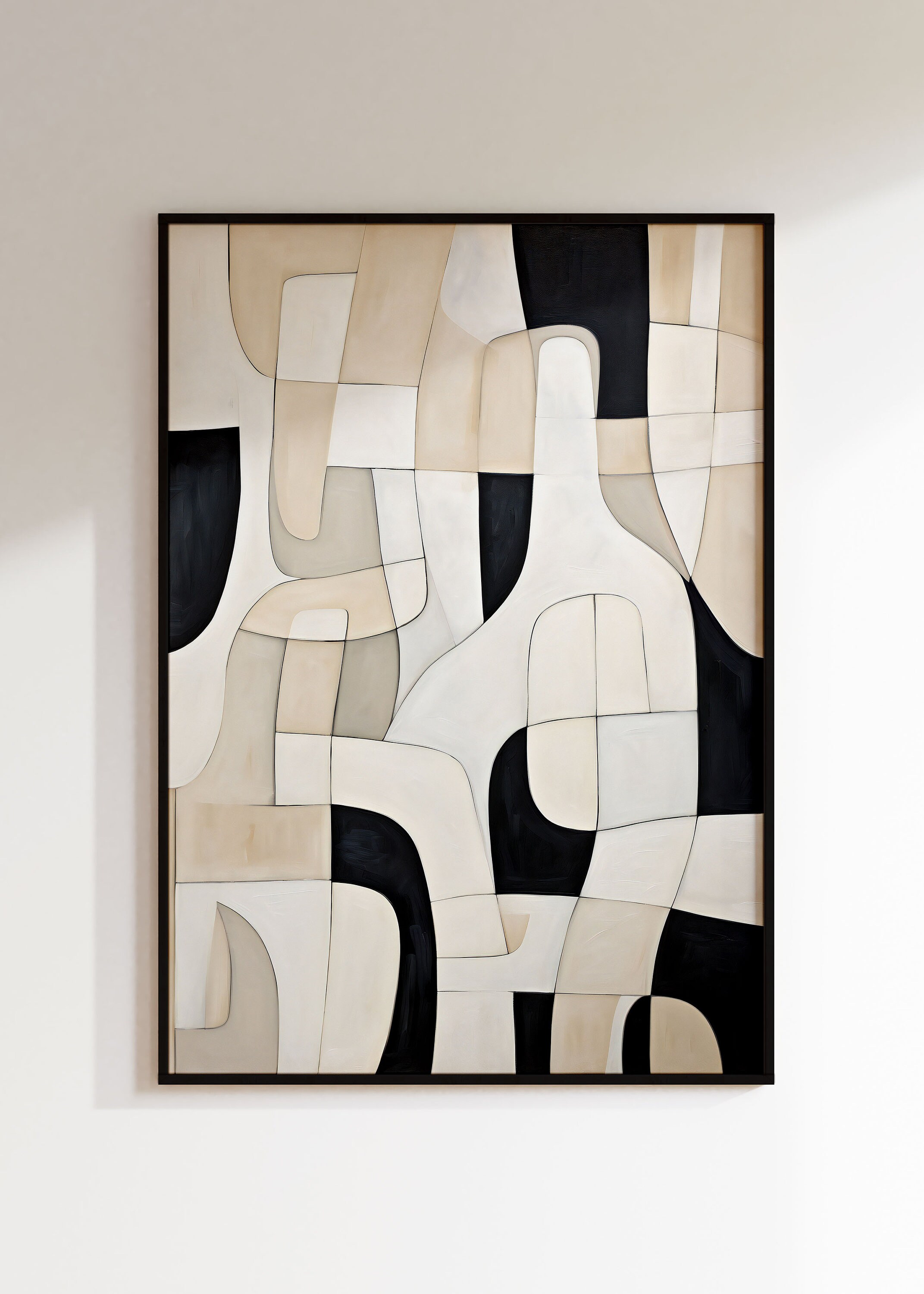 Vertical Abstract Living Room Wall Art, Printable Wall Art, Wall Decor