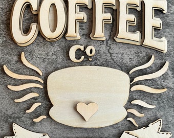 Love and Coffee Co Wood Cutouts