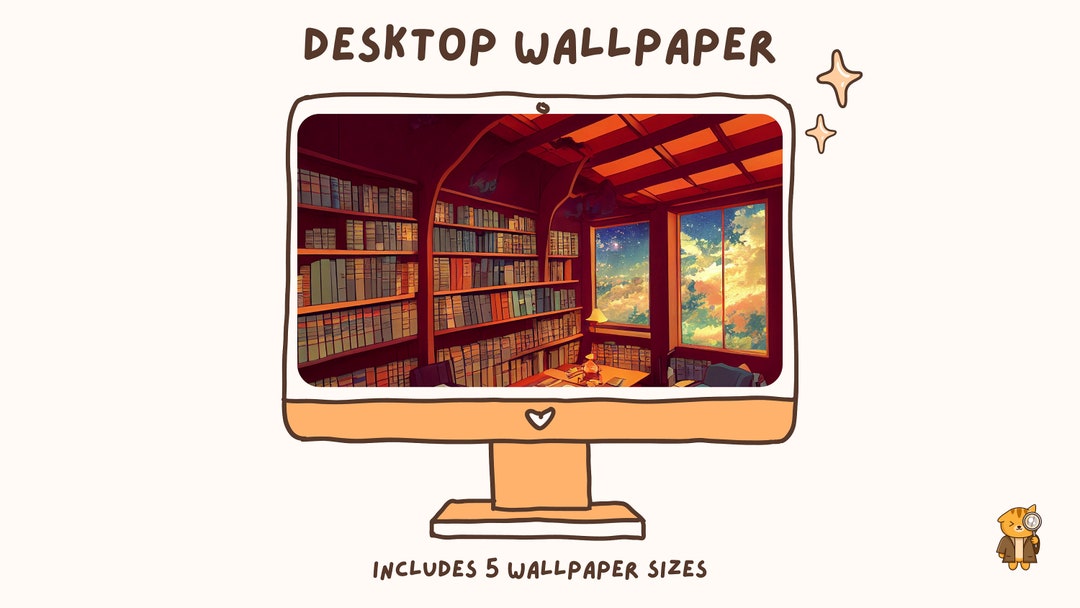 2022 Desktop Wallpaper Magical Library Wallpaper Fall - Etsy
