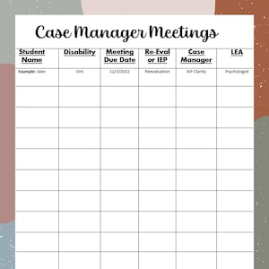 Case Manager Meetings