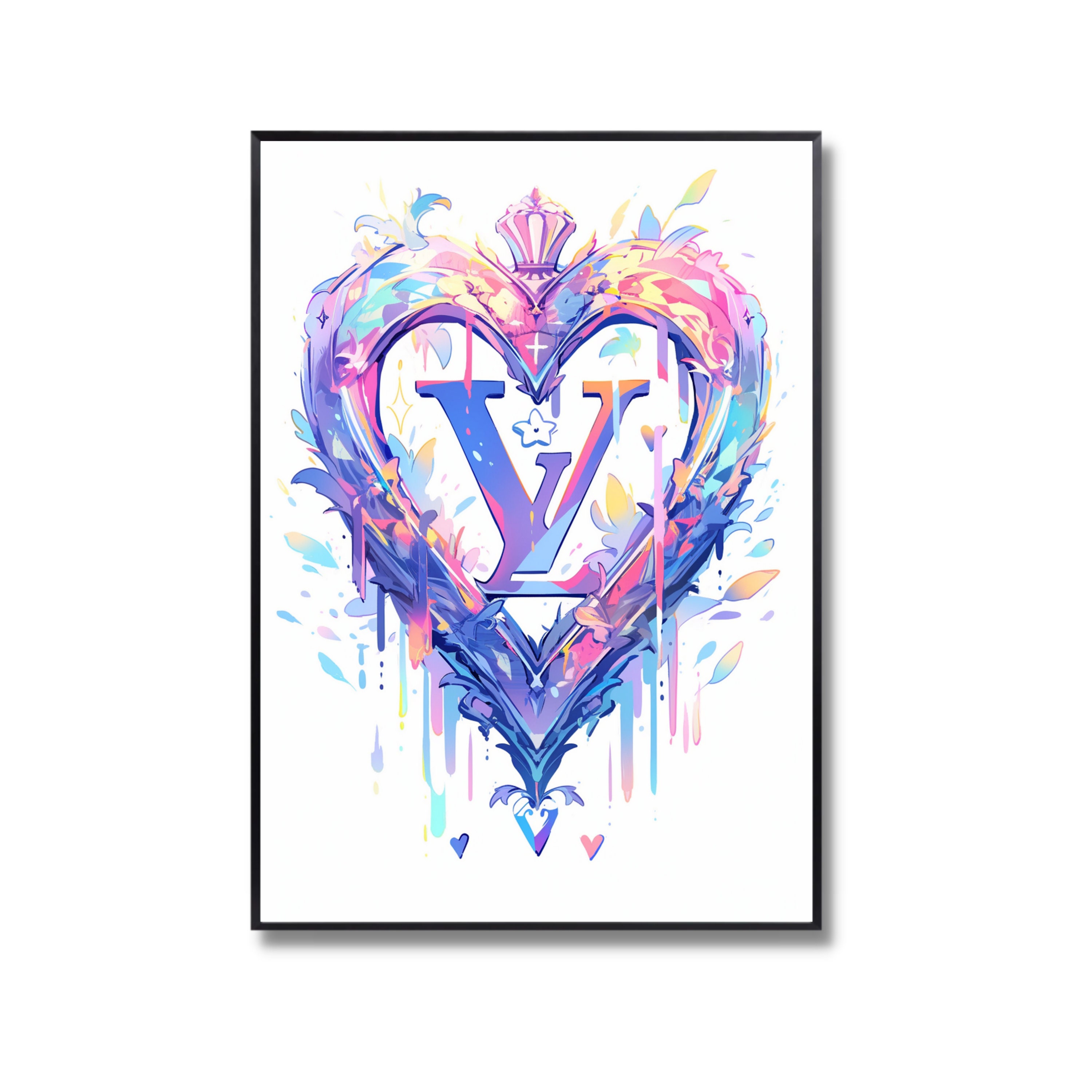 Louis Vuitton Logo Dripping Art Print Poster Black