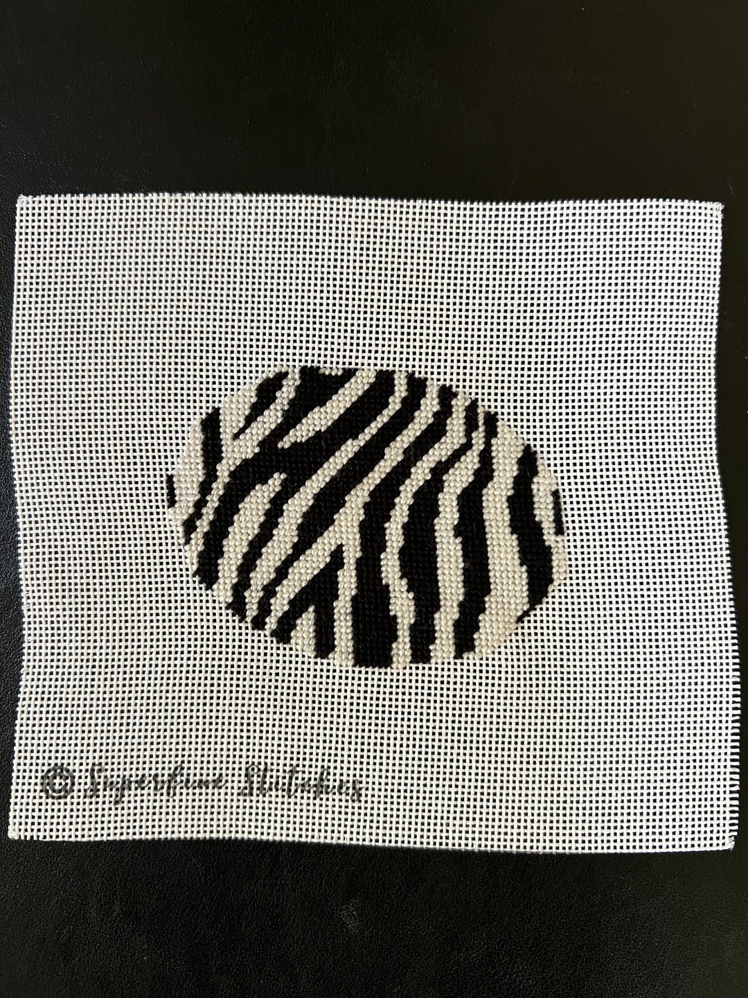 Zebra Needlepoint Canvas Belt Buckle or Ornament Etsy