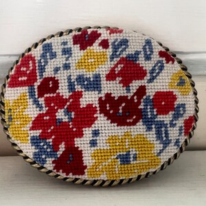 Posy Needlepoint Canvas and Belt Buckle