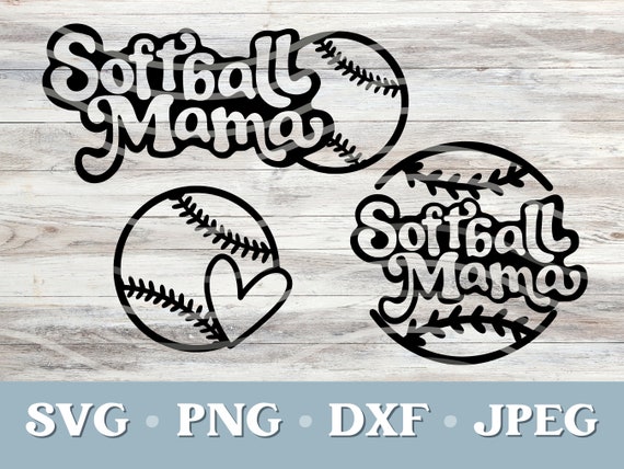 Softball Mama SVG: Retro Hand Drawn Graphic (Digital Download)