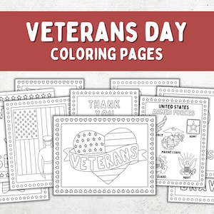 Veterans Day Coloring Pages | Veterans Day Printable | Patriotic | USA | Military | American Flag | Coloring Pages for Kids