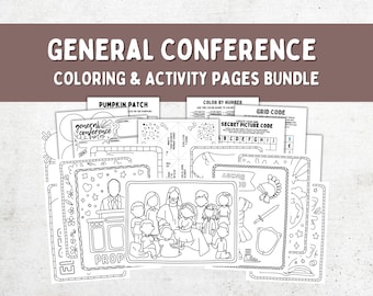 General Conference Coloring & Activity Pages | Conference Packet | Kids Conference Activity |  LDS Coloring Pages for General Conference