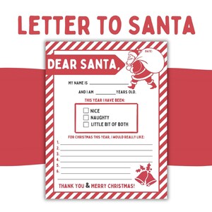 Carta a Papá Noel / Carta de Papá Noel / Navidad / Navidad Imprimible / Carta de Papá Noel / Navidad para niños