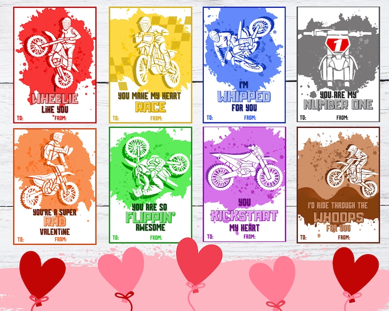 Valentine's Day Cards Dirt Bike Motocross Supercross - Etsy