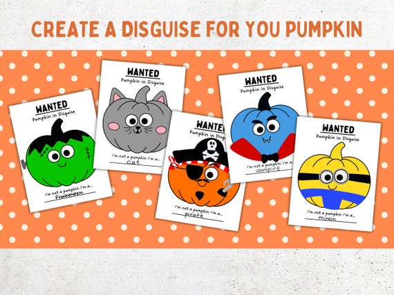 Pumpkin Disguise Worksheet Activity for Kids