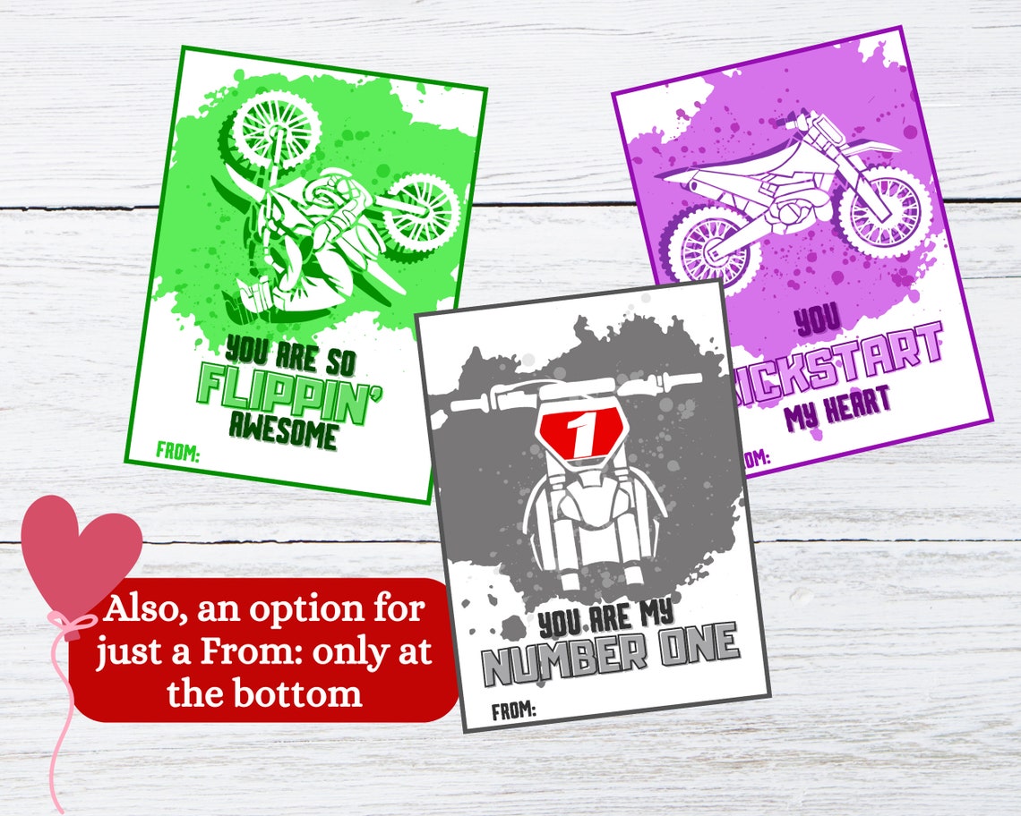 Valentine's Day Cards Dirt Bike Motocross Supercross - Etsy