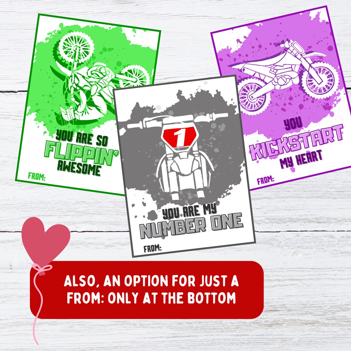 Valentine's Day Cards Dirt Bike Motocross Supercross Printable ...