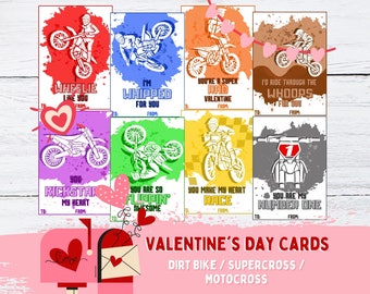 Dirt Bike Valentinstagskarten: Motocross Supercross (druckbar)
