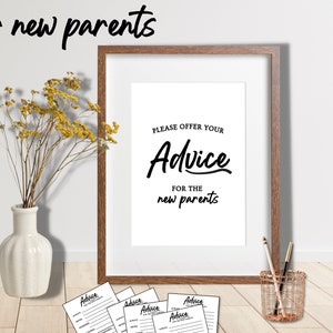 Printable Advice Cards | Newlyweds| New Parents | Advice Cards | Baby ...