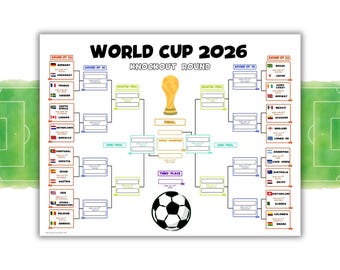 World Cup FIFA 2026: Printable Knockout Round Bracket (PDF File)