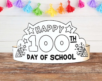 100th Day of School Paper Hat: Classroom Activity (PDF Printable)