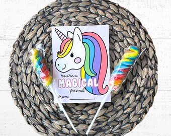Tarjetas de San Valentín con unicornios: Tarjetas arcoíris imprimibles para niños (PDF)