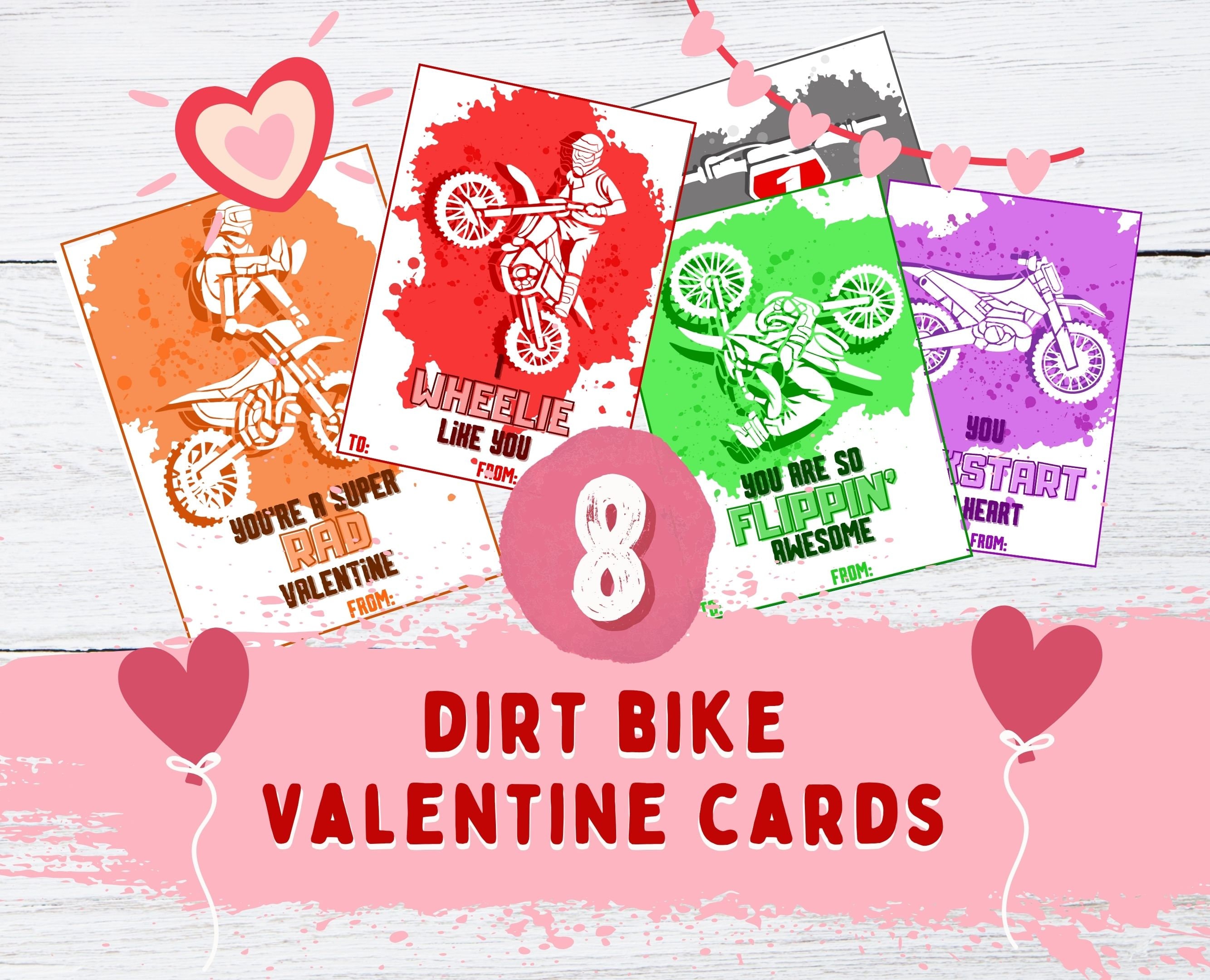 Valentine's Day Cards Dirt Bike Motocross Supercross Printable ...