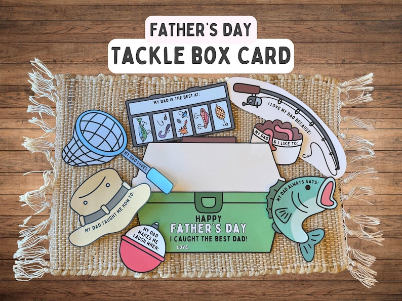 Father's Day Tackle Box Card: All About Dad Printable (digital Download ...