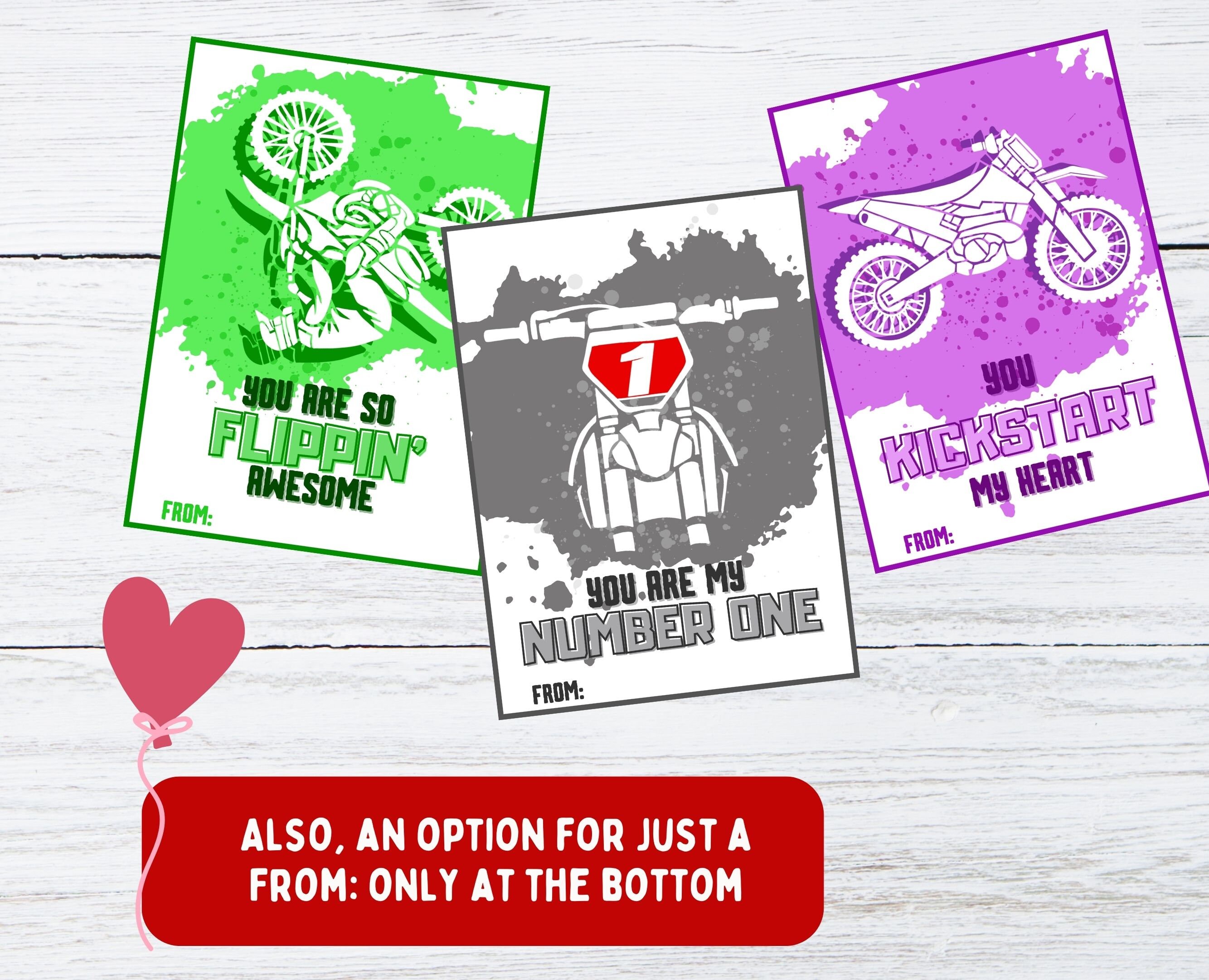 Valentine's Day Cards Dirt Bike Motocross Supercross Printable ...