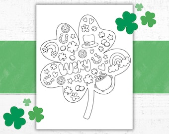 St. Patrick's Day Shamrock Coloring Page: Kids Classroom Activity (PDF)