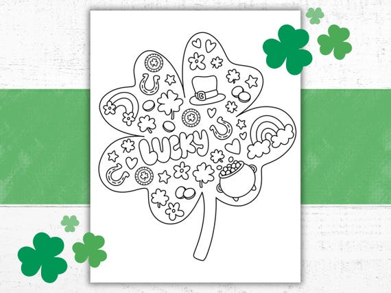 St. Patrick's Day Shamrock Coloring Page: Kids Classroom Activity (PDF)
