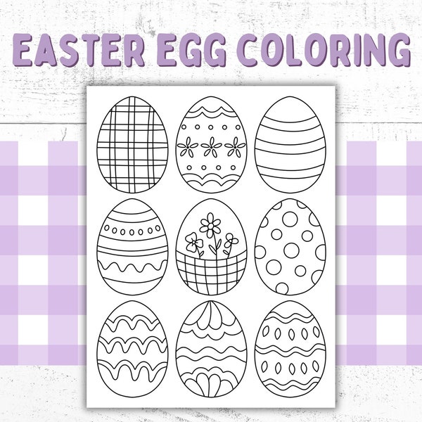 Easter Egg Coloring Pages | Preschool Activity | Easter Coloring | Spring Coloring | Easter activity | Preschool Coloring | Kids Easter