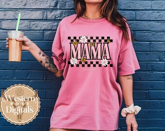 Retro Mama PNG: Sublimation Design for T-shirts (Digital Download)