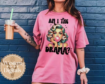 Vintage Drama Queen PNG: Design a sublimazione retrò (download digitale)