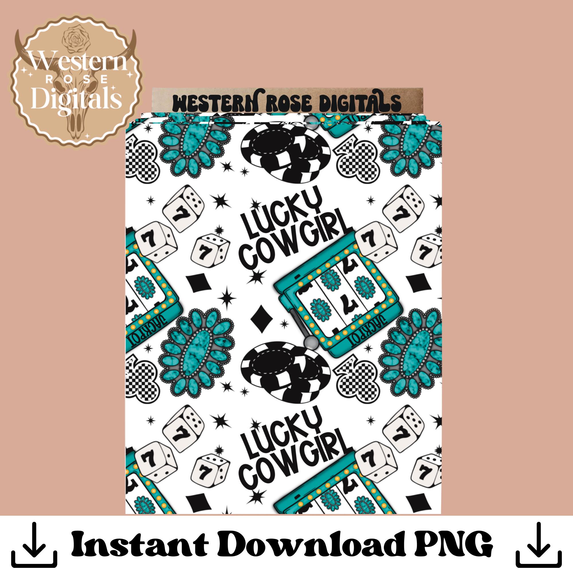 Turquoise Western Seamless Pattern: Cowgirl PNG File (digital Download ...