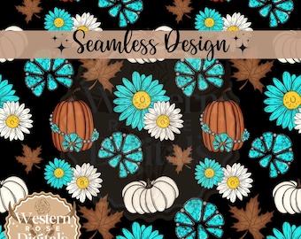 Western Fall Seamless Pattern: Digital Designs (Digital Download)