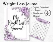 Purple Floral Weightloss Journal | Digital Download