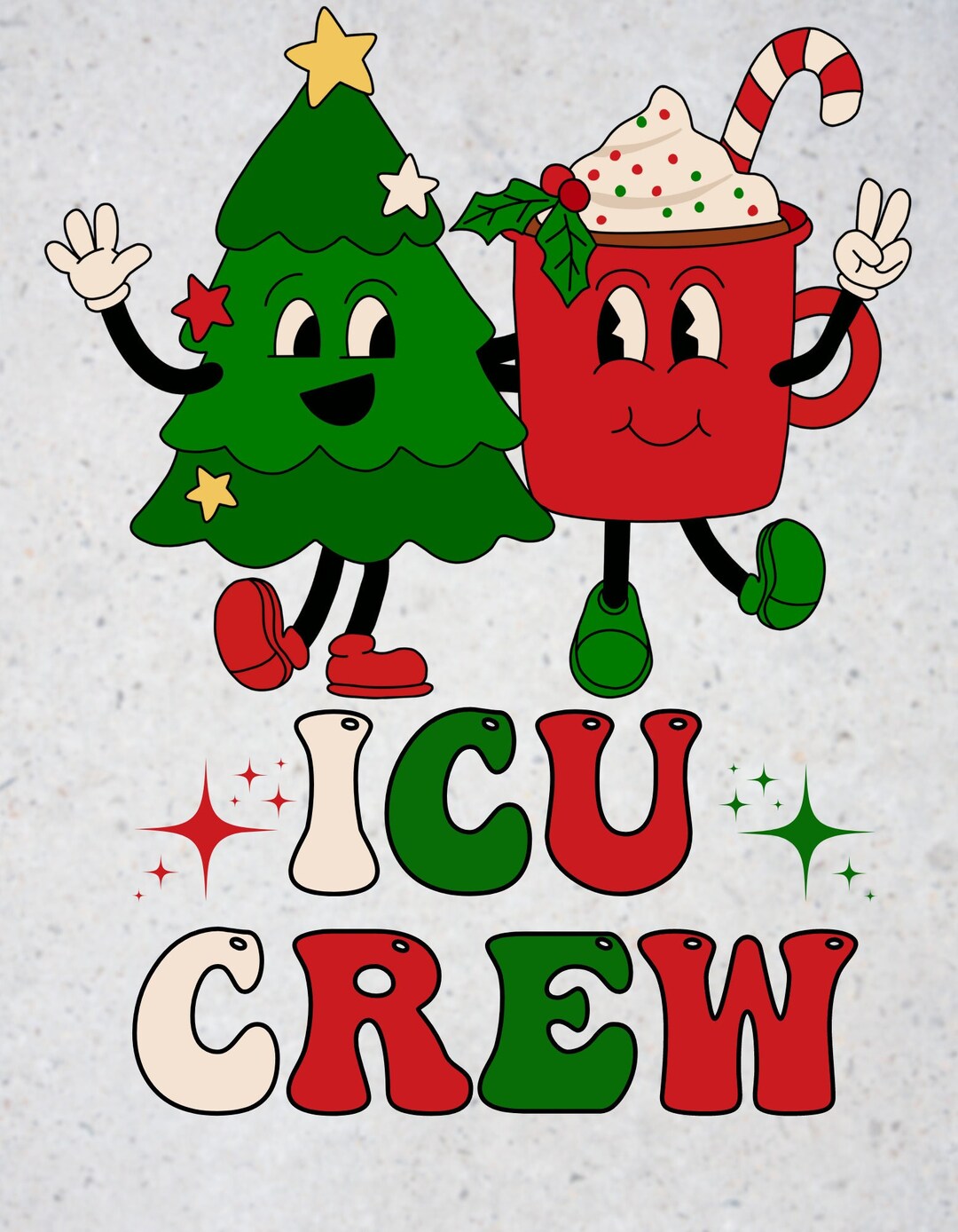 ICU Crew SVG/PNG Christmas Nurse Shirt, Healthcare, Groovy, Hospital, Aesthetic, Cna, Doctor