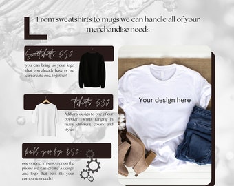 Custom sweatshirts and Tee Shirts